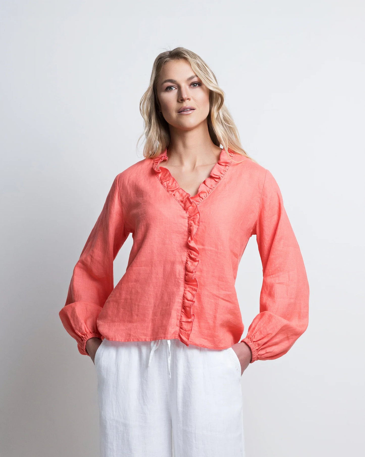 CLOSE TO MY HEART Lynnie Bluse, Coral