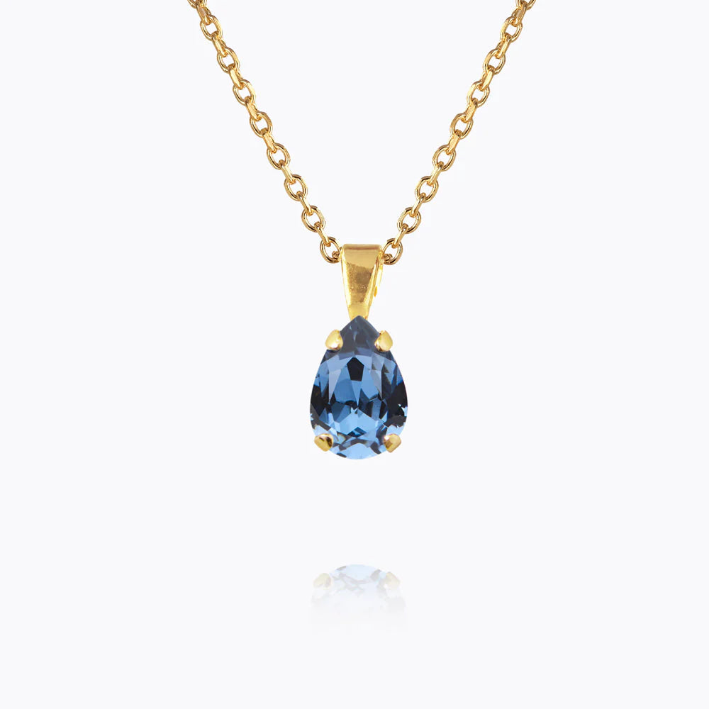 CAROLINE SVEDBOM Petite Drop Necklace, Denim blue/gold