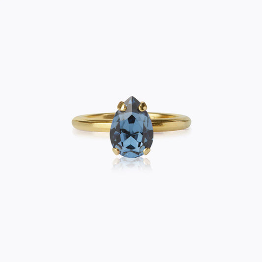 CAROLINE SVEDBOM Petite Drop Ring, Denim blue/gold