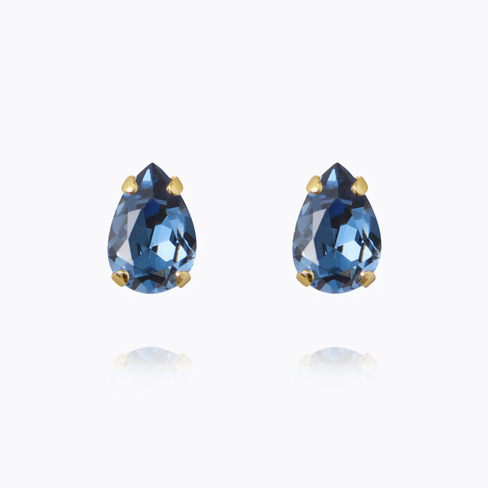 CAROLINE SVEDBOM Petite drop stud øredobber, Denim blue