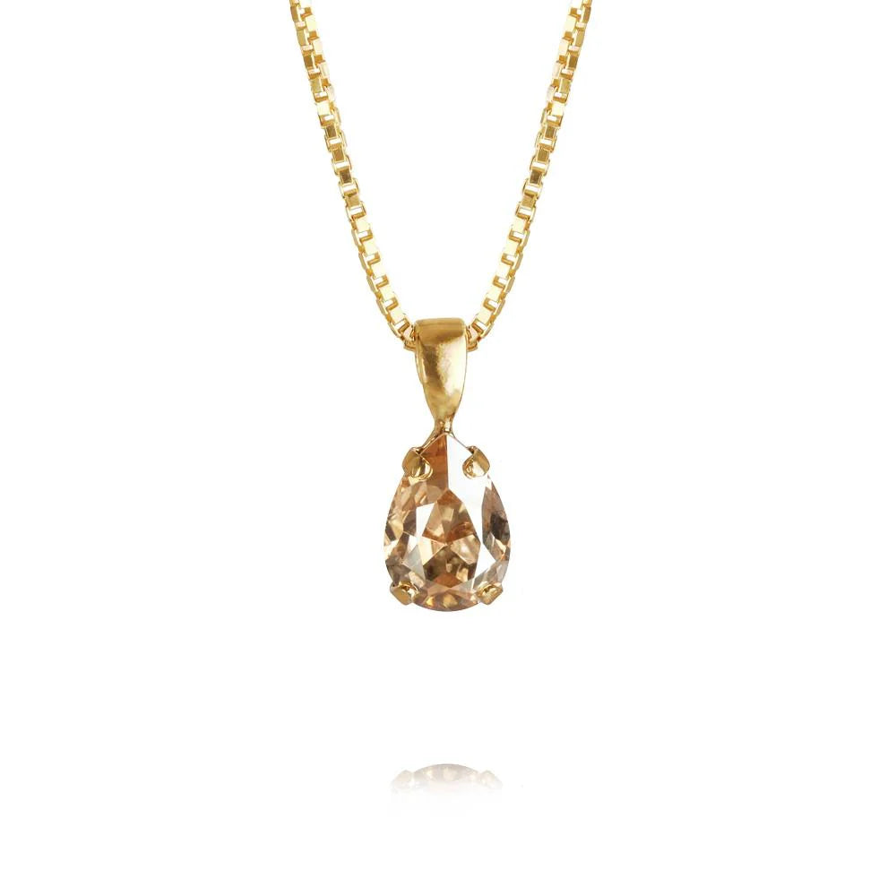 CAROLINE SVEDBOM Petite Drop Necklace, Golden shadow/gold