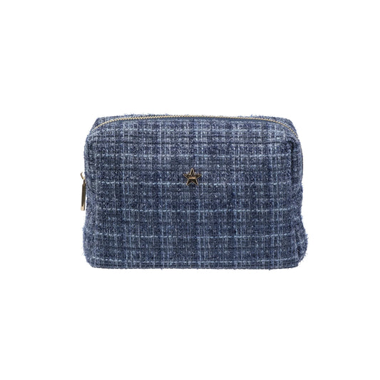 DARK Tweed Make-up Pouch Small, Grisalle Blue