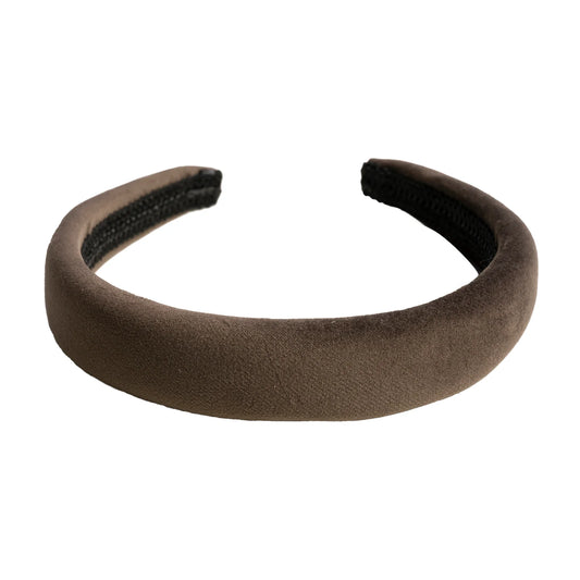 DARK Velvet Hair Band, Chocolate brown