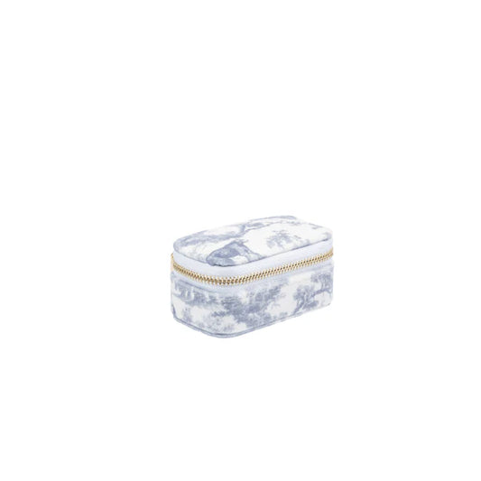 Velvet jewellery box micro - Country blue savannah pattern
