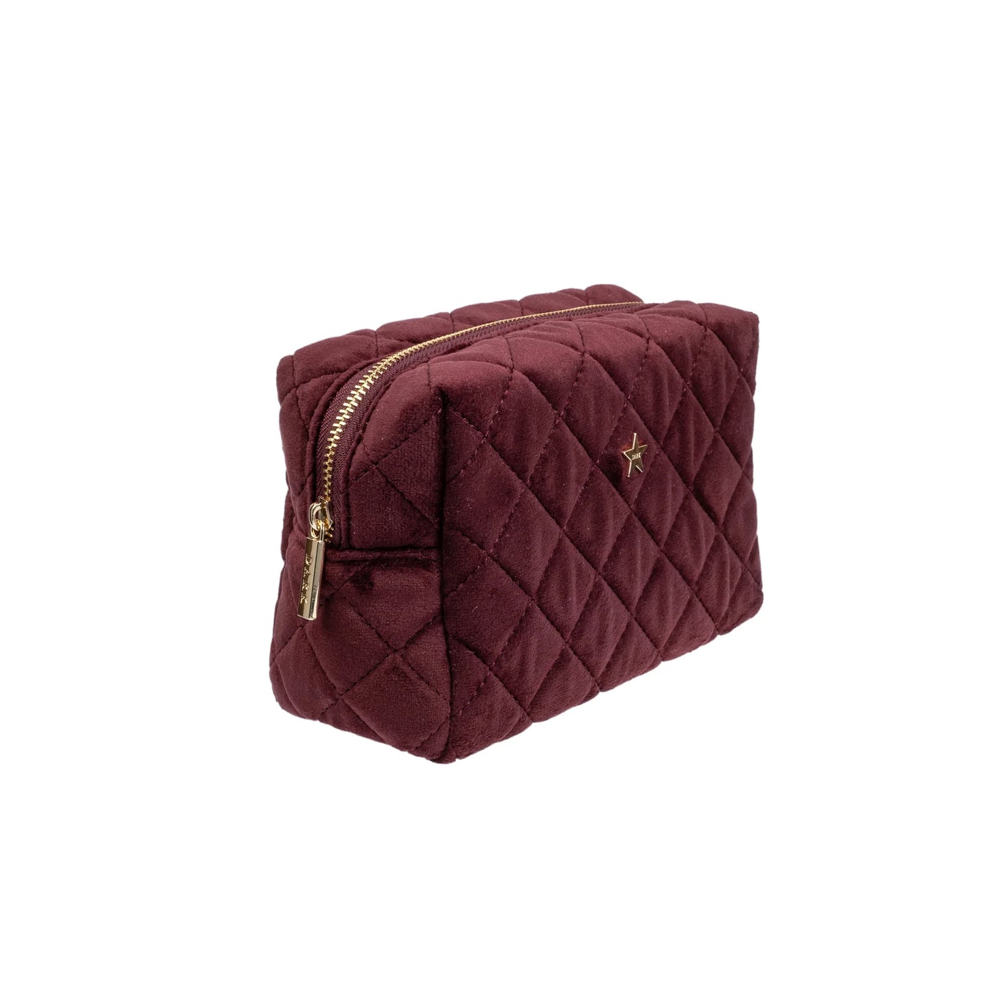 DARK Velvet Square Quilted Make-up Pouch Small, Maroon