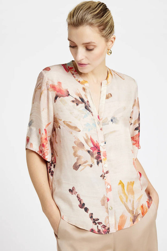 GUSTAV Carmen Bluse, Sand/rose