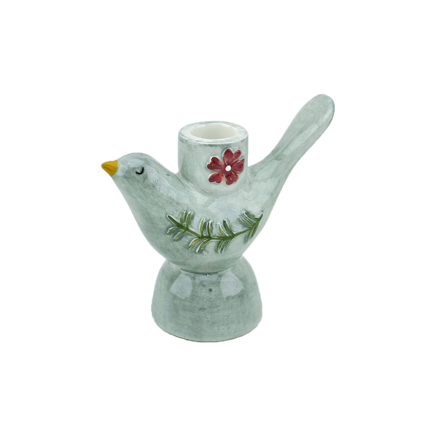 Bird candle holder mm L12 D5 H11 cm