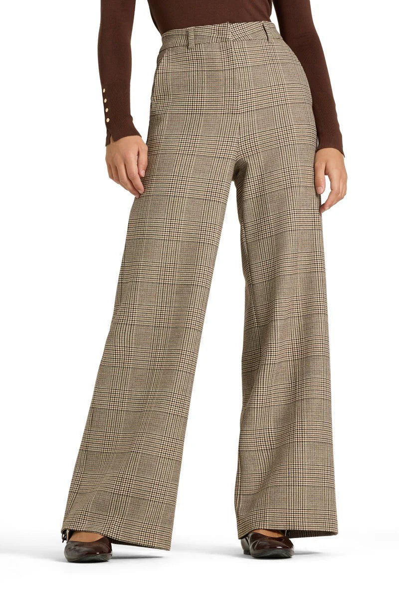 Cambio Alexis Wool Pants Glencheck Turtue/Brown
