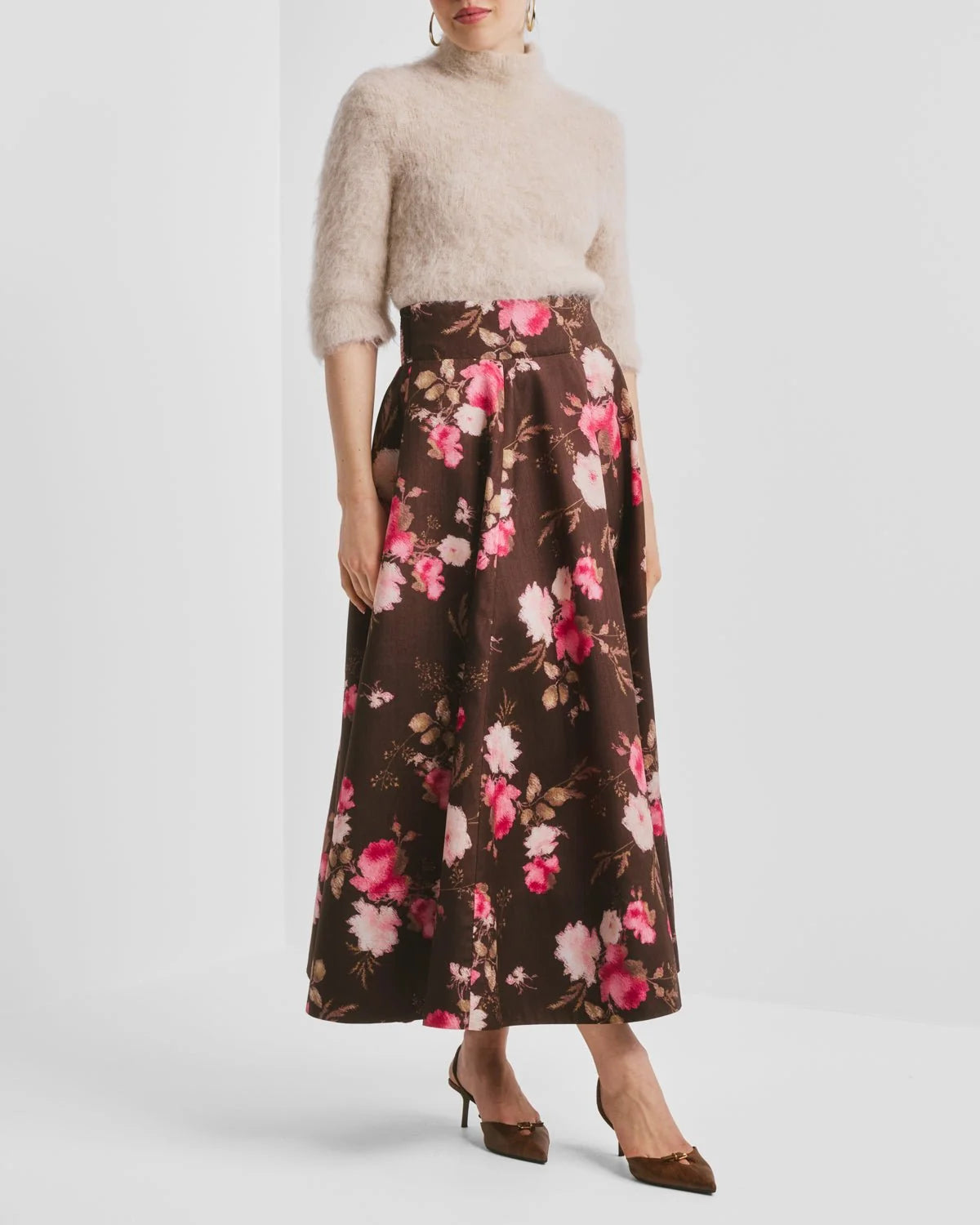BY TIMO Taffeta Maxi Skirt, Soft Bloom
