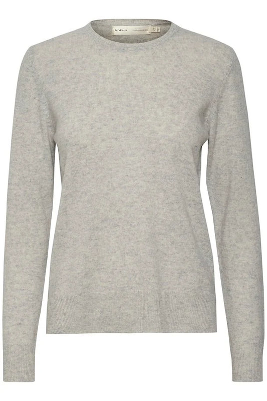 Lukka crewneck pullover, light grey melange