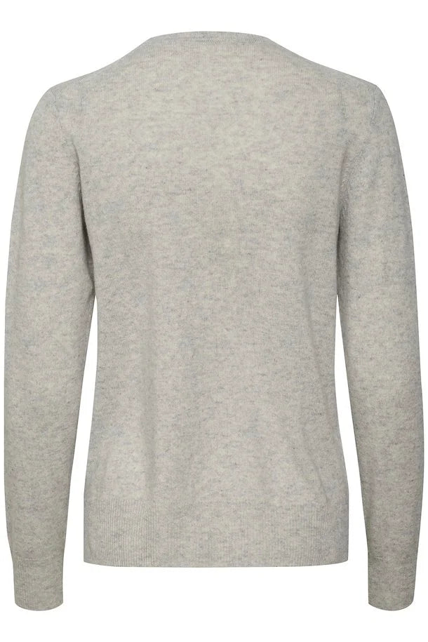 Lukka crewneck pullover, light grey melange