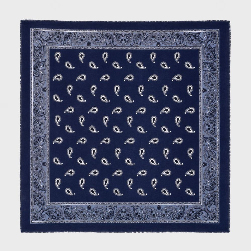 From Paris With Love, Paisley Scarf, Navy